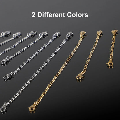 12Pcs Stainless Steel Bracelet Necklace Extender Set,  Lobster Clasps Closures Bracelet Extenders