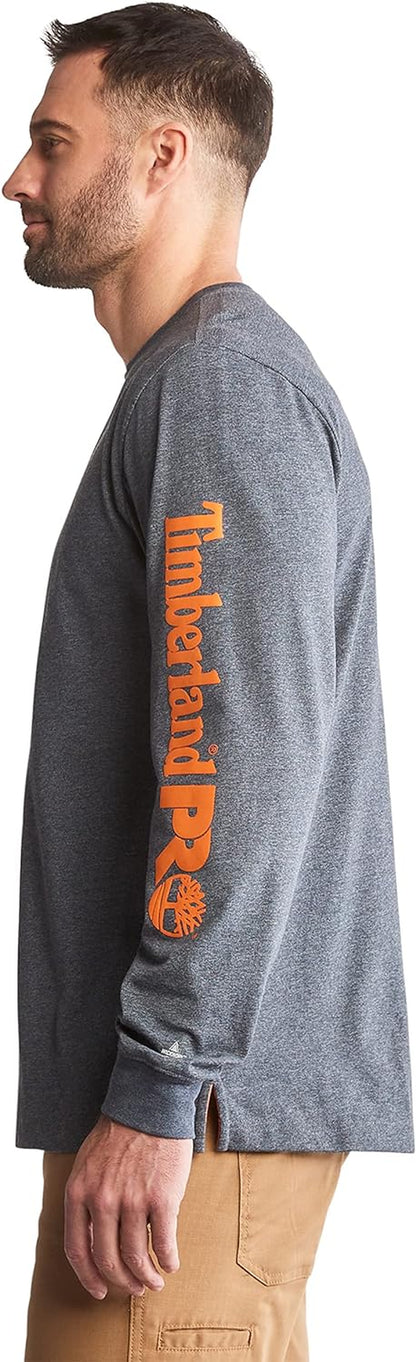 Mens Base Plate Long Sleeve T-Shirt with Sleeve Logo Big & Tall